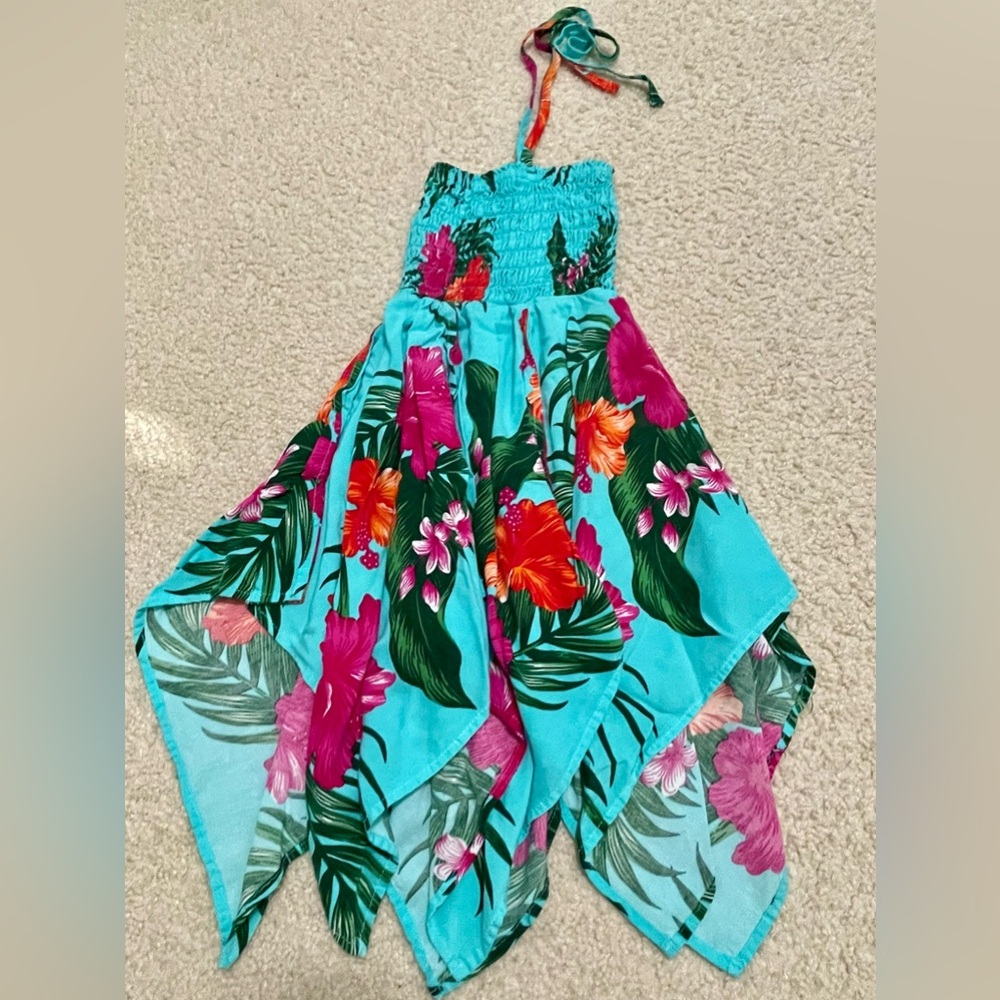Girls Hawaiian Luau Halter Dress